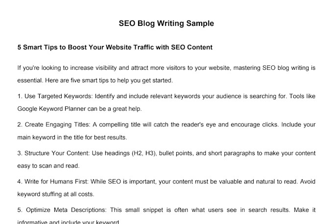 write SEO blog articles in english, italian or german